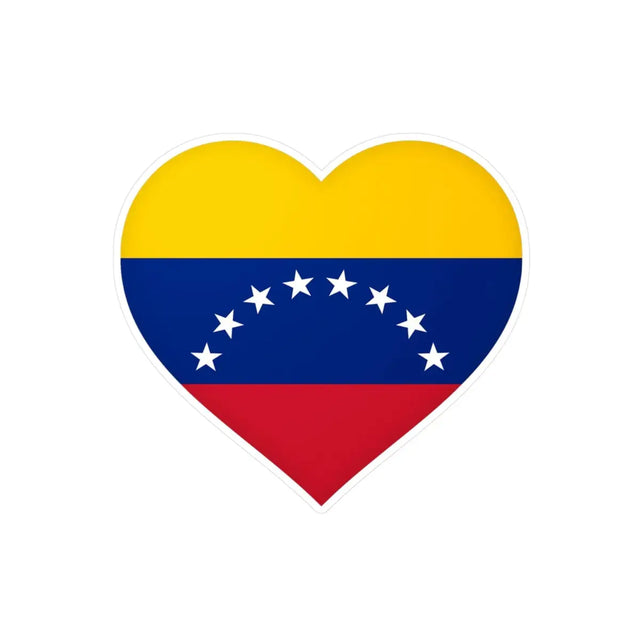 Autocollant en coeur Drapeau du Venezuela en plusieurs tailles - Pixelforma 