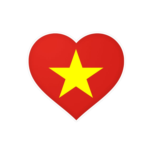 Vietnam Flag Heart Sticker in Multiple Sizes - Pixelforma