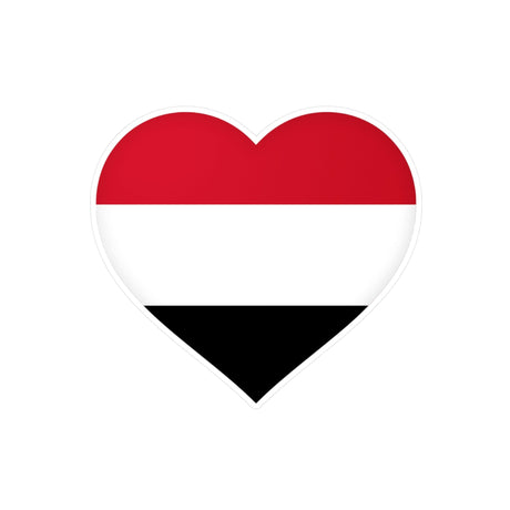 Yemen Flag Heart Sticker in Multiple Sizes - Pixelforma
