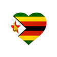 Zimbabwe Flag Heart Sticker in Multiple Sizes - Pixelforma
