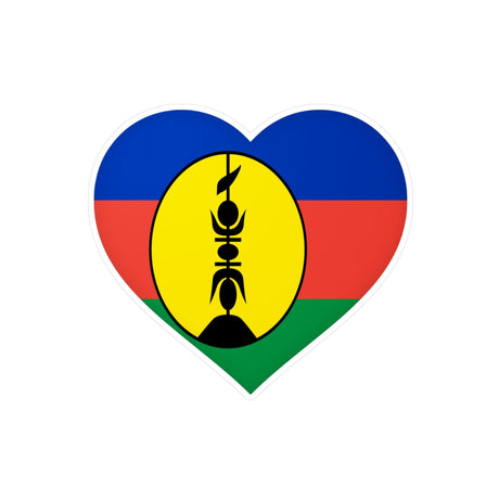 Flags of New Caledonia Heart Sticker in Several Sizes - Pixelforma