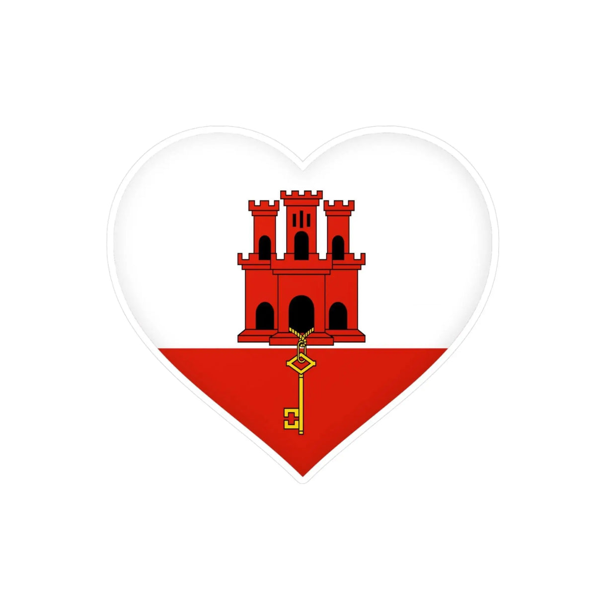 Autocollant gibraltar forme cœur pvc résistant décoratif