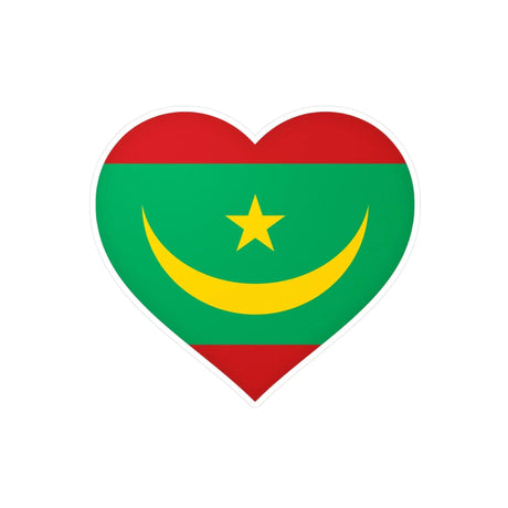 Autocollant mauritanie forme cœur en pvc résistant