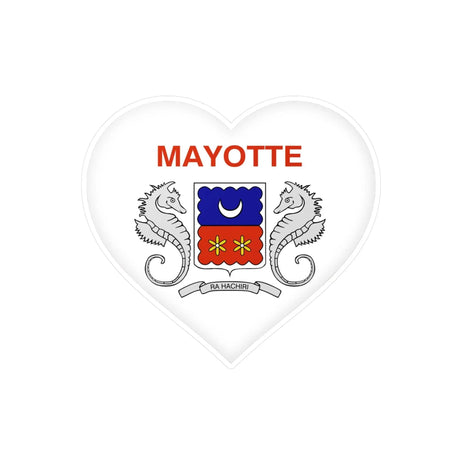 Autocollant mayotte forme cœur pvc résistant décoration