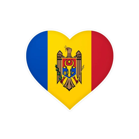 Autocollant moldavie forme cœur pvc résistant décoratif