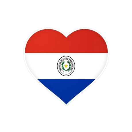 Autocollant paraguay forme cœur pvc résistant personnalisation