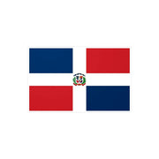Autocollant république dominicaine rectangle pvc résistant