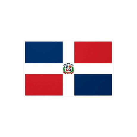 Autocollant république dominicaine rectangle pvc résistant