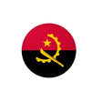 Autocollant rond drapeau angola résistant en pvc