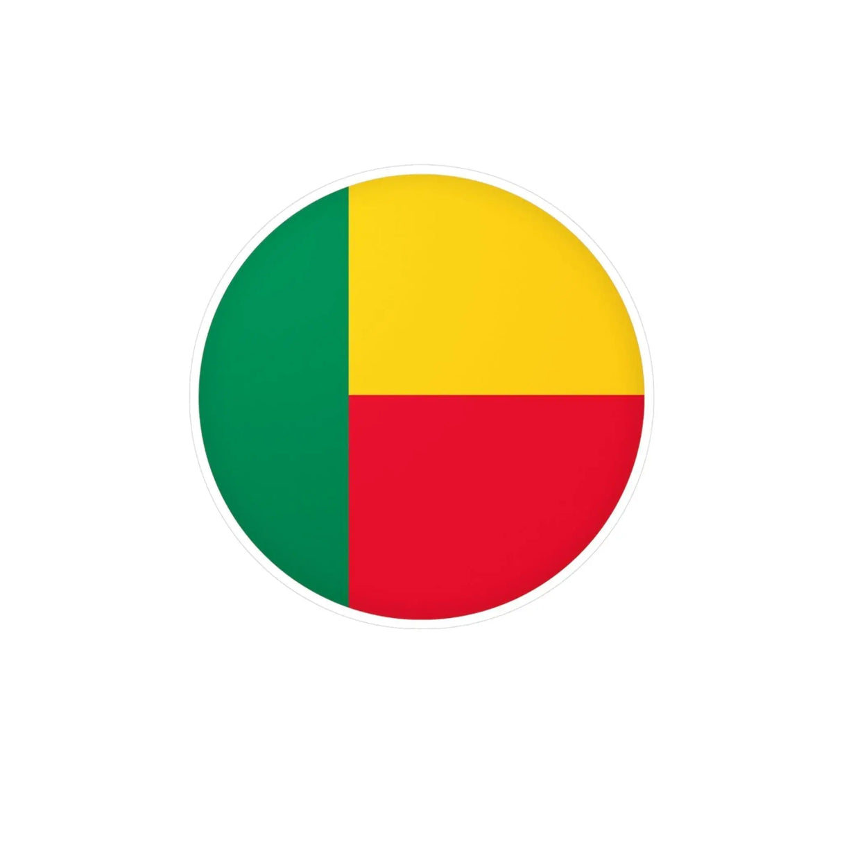 Autocollant rond drapeau bénin pvc résistant décoratif
