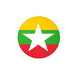Autocollant rond drapeau birmanie pvc résistant décoratif