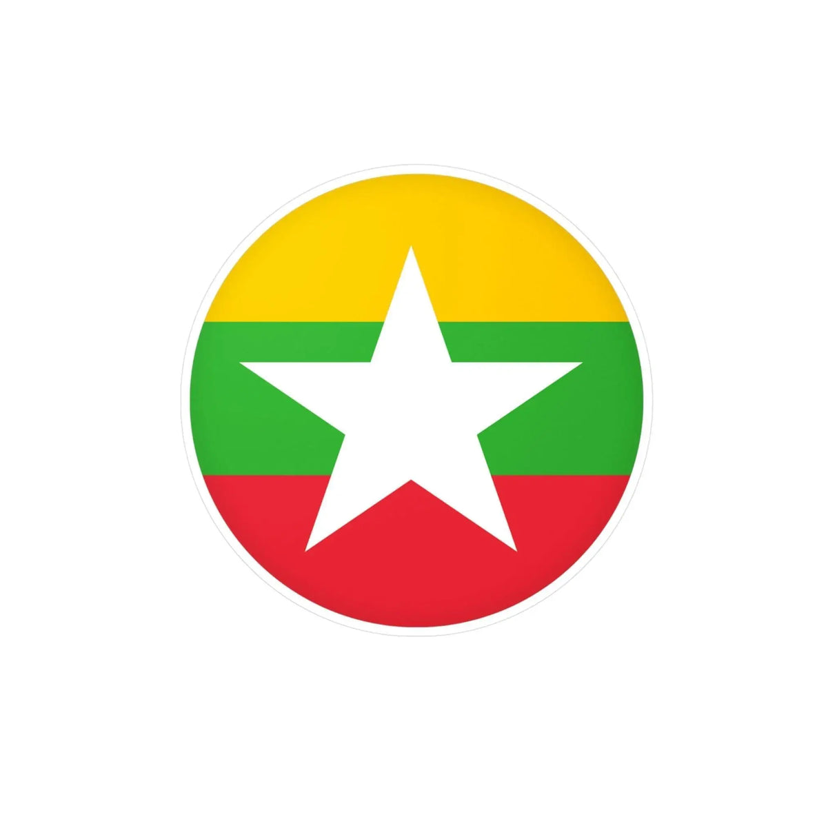 Autocollant rond drapeau birmanie pvc résistant décoratif