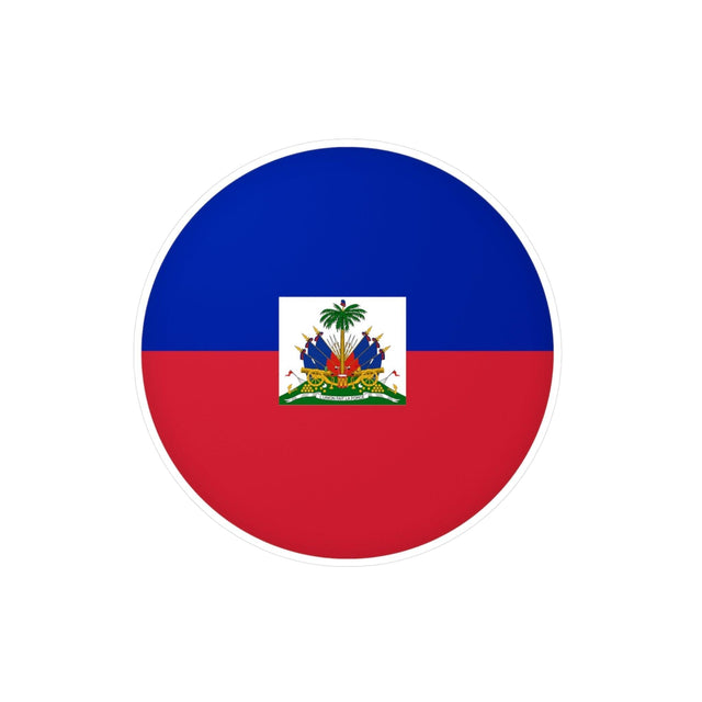 Autocollant rond Drapeau d'Haïti en plusieurs tailles - Pixelforma