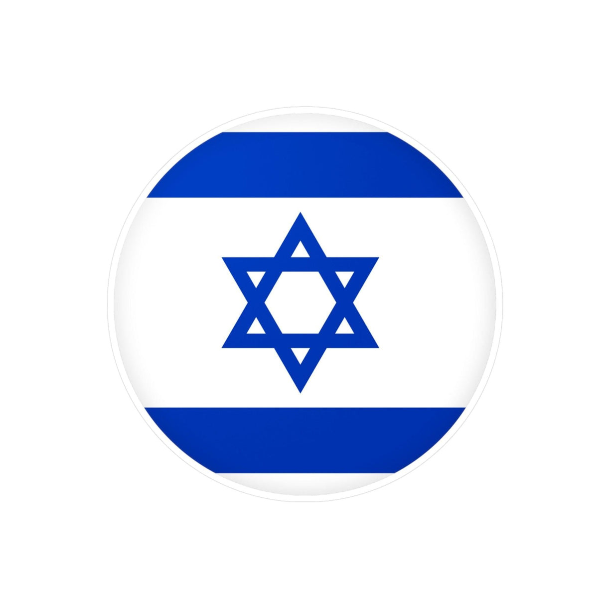 Autocollant rond Drapeau d'Israël en plusieurs tailles - Pixelforma