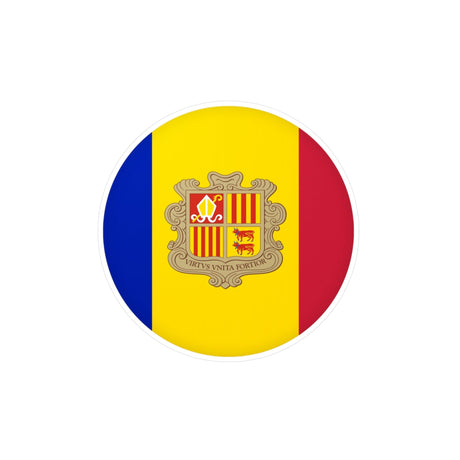 Andorran Flag round sticker in several sizes - Pixelforma