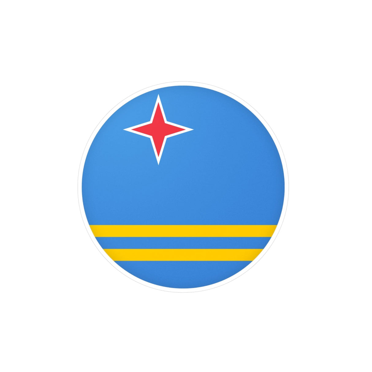 Aruba Flag Round Sticker in Multiple Sizes - Pixelforma