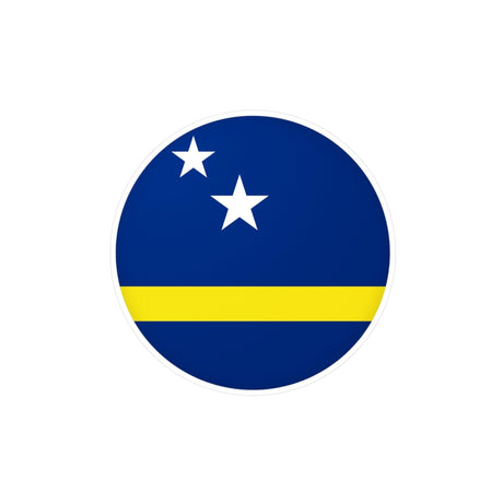 Autocollant rond Drapeau de Curaçao en plusieurs tailles - Pixelforma