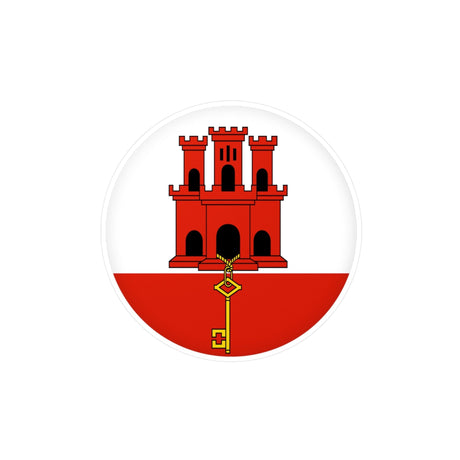 Flag of Gibraltar round sticker in several sizes - Pixelforma