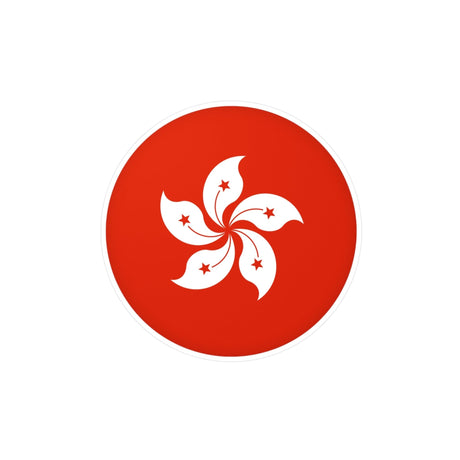 Hong Kong Flag Round Sticker in Multiple Sizes - Pixelforma