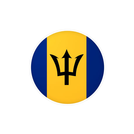 Barbados Flag Round Sticker in Multiple Sizes - Pixelforma