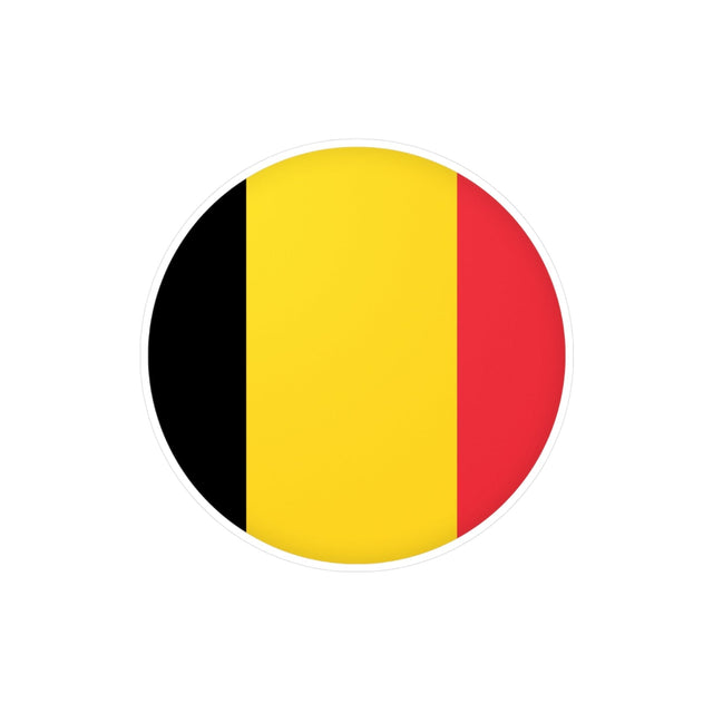 Round Belgium Flag Sticker in Multiple Sizes - Pixelforma