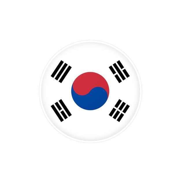 South Korea Flag Round Sticker in Multiple Sizes - Pixelforma
