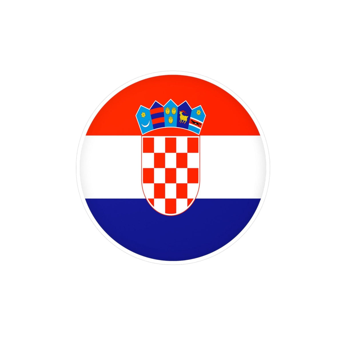 Autocollant rond Drapeau de la Croatie en plusieurs tailles - Pixelforma