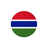 Gambia Flag Round Sticker in Multiple Sizes - Pixelforma