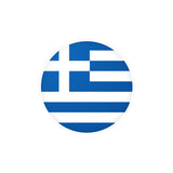 Round Flag of Greece Sticker in Multiple Sizes - Pixelforma