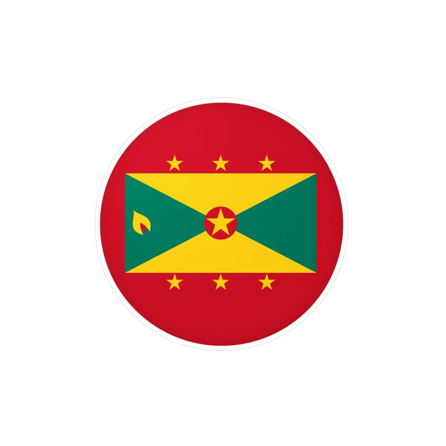 Round Flag of Grenada Sticker in Multiple Sizes - Pixelforma