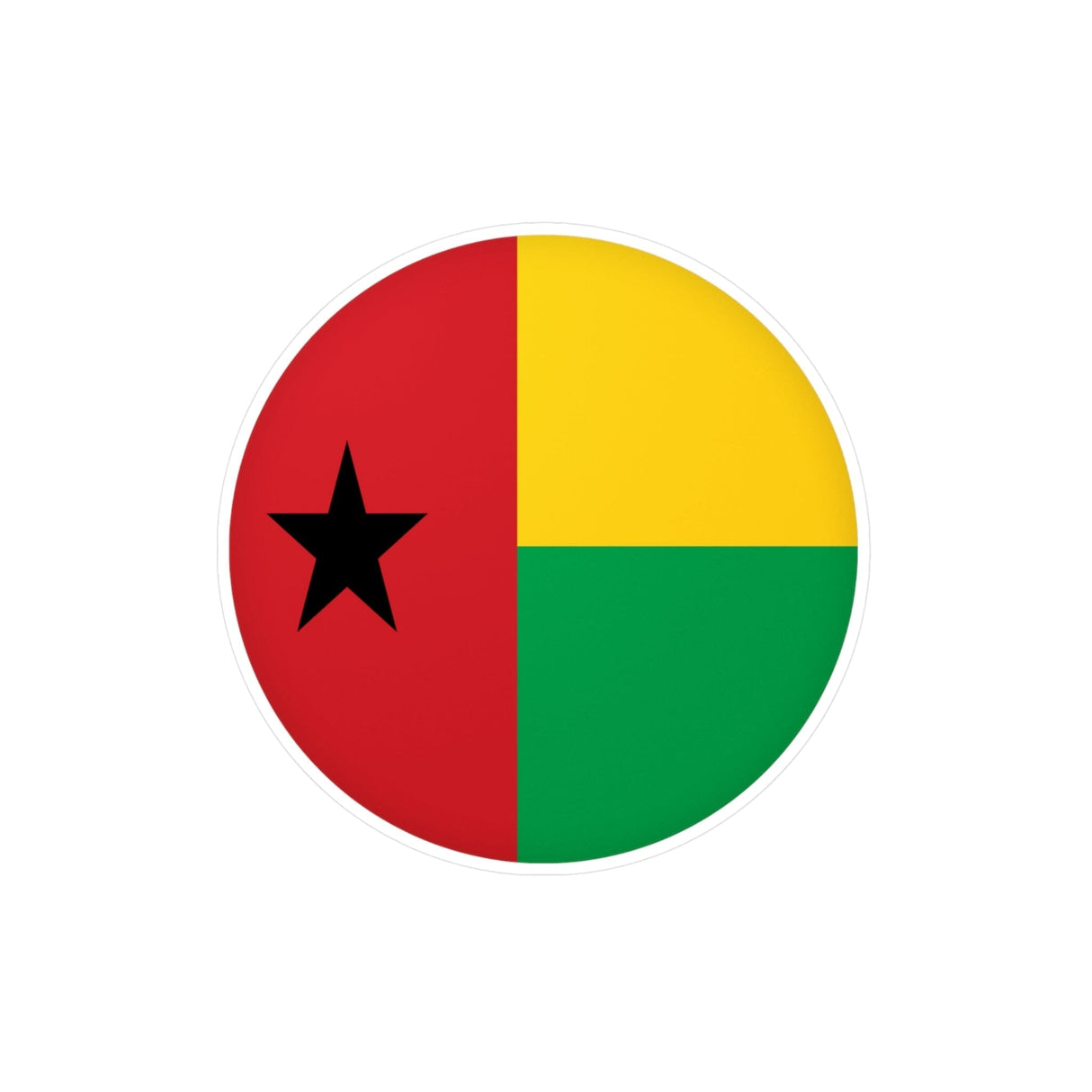 Guinea-Bissau Flag Round Sticker in Multiple Sizes - Pixelforma