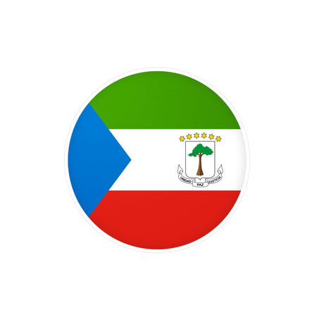 Equatorial Guinea Flag Round Sticker in Multiple Sizes - Pixelforma