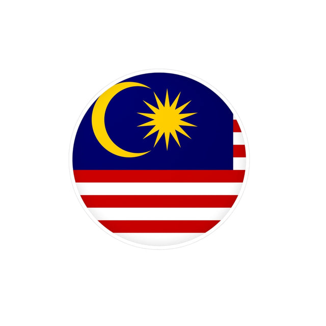 Malaysia Flag Round Sticker in Multiple Sizes - Pixelforma
