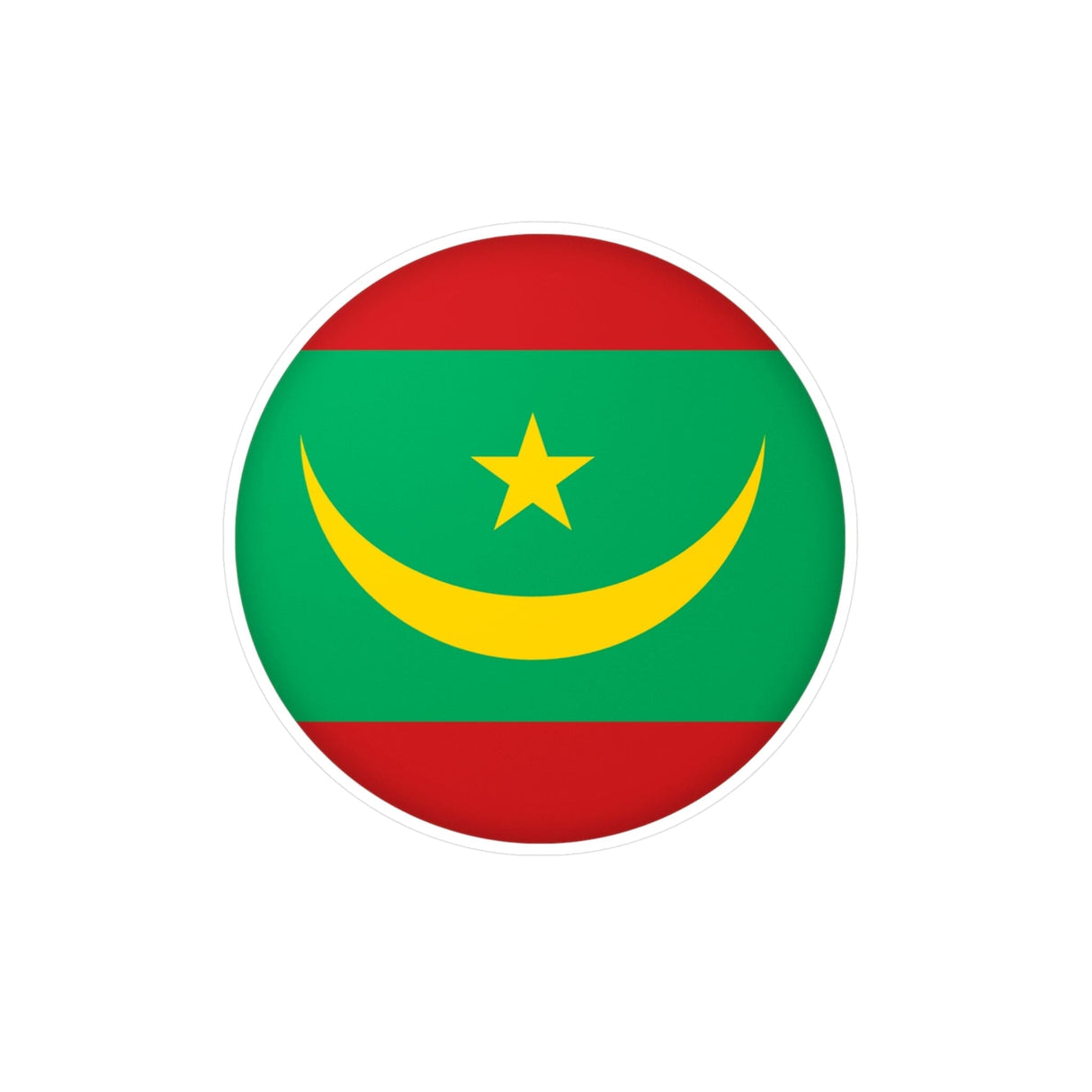 Mauritania Flag Round Sticker in Multiple Sizes - Pixelforma