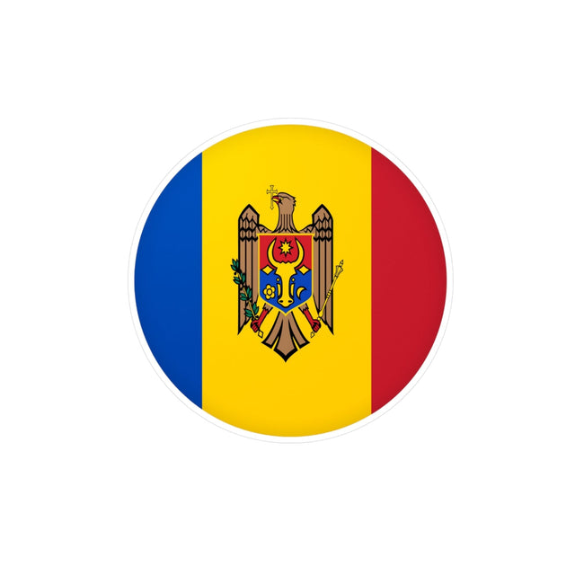 Flag of Moldova round sticker in several sizes - Pixelforma