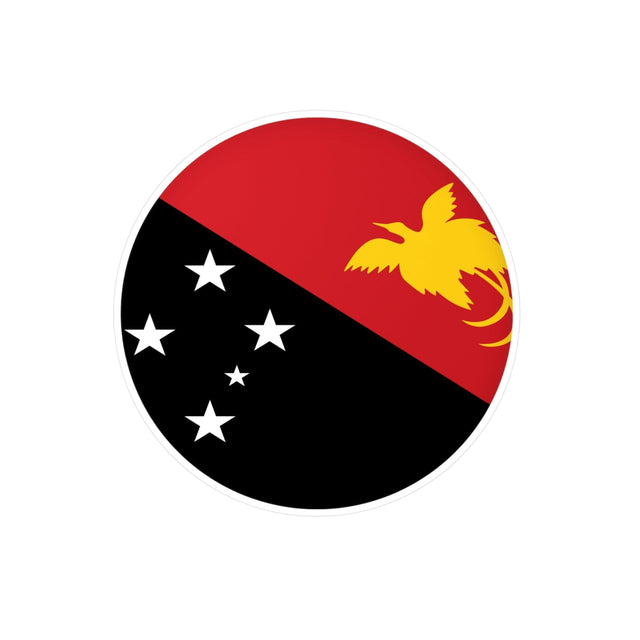 Papua New Guinea Flag Round Sticker in Multiple Sizes - Pixelforma