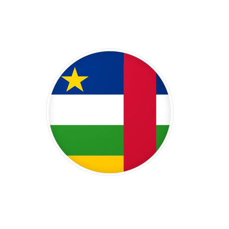 Autocollant rond Drapeau de la République centrafricaine en plusieurs tailles - Pixelforma