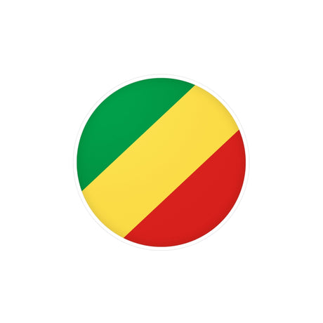 Republic of the Congo Flag Round Sticker in Multiple Sizes - Pixelforma