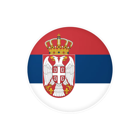 Serbian Flag Round Sticker in Multiple Sizes - Pixelforma