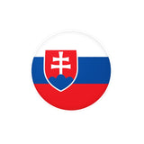 Round Slovak Flag Sticker in Multiple Sizes - Pixelforma