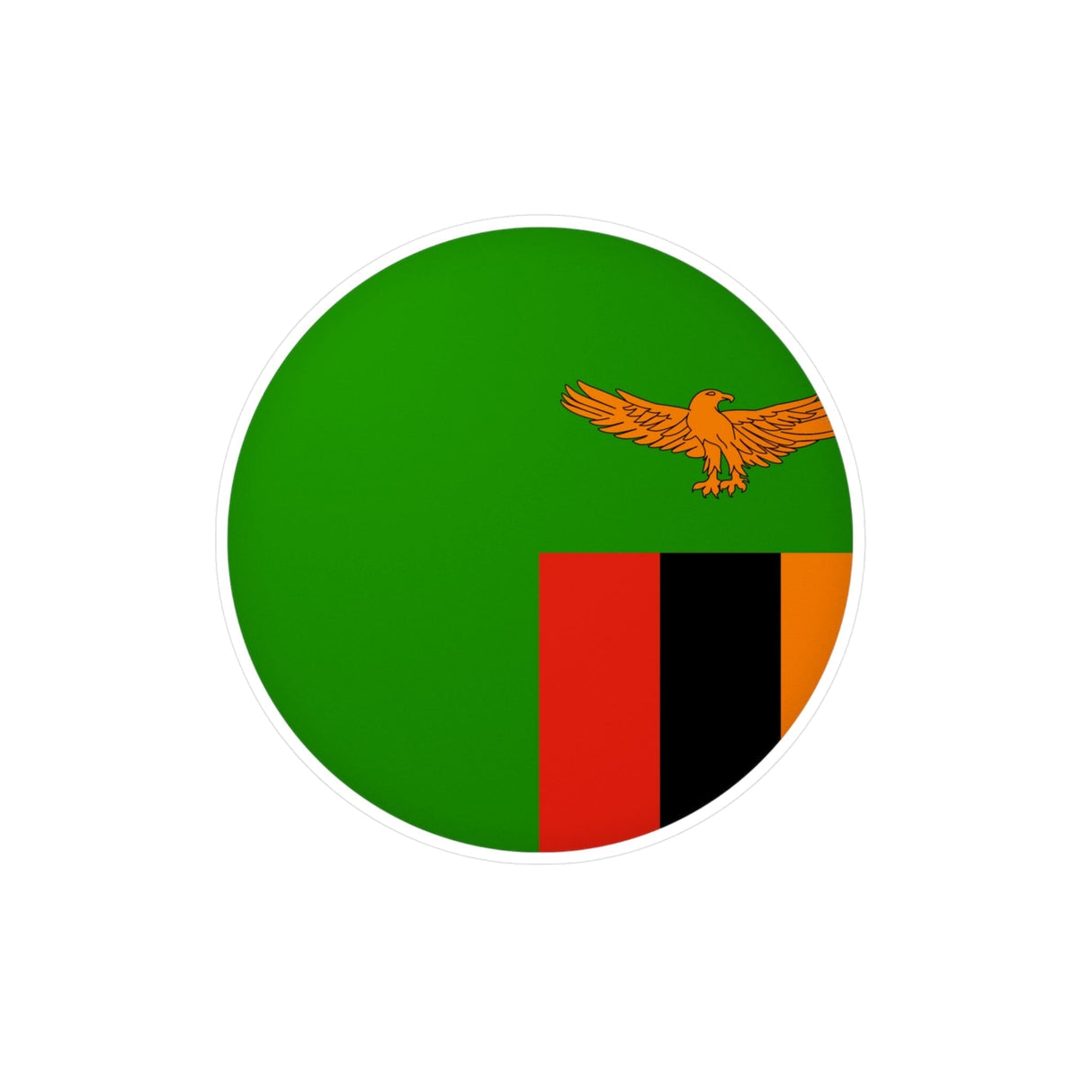 Zambia Flag Round Sticker in Multiple Sizes - Pixelforma