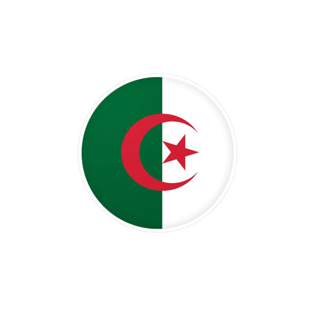 Algeria Flag Round Sticker in Multiple Sizes - Pixelforma