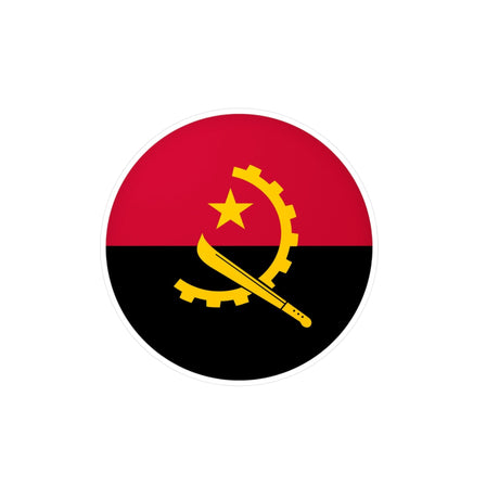 Angola Flag Round Sticker in Multiple Sizes - Pixelforma