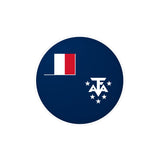 French Antarctic Flag Round Sticker in Multiple Sizes - Pixelforma