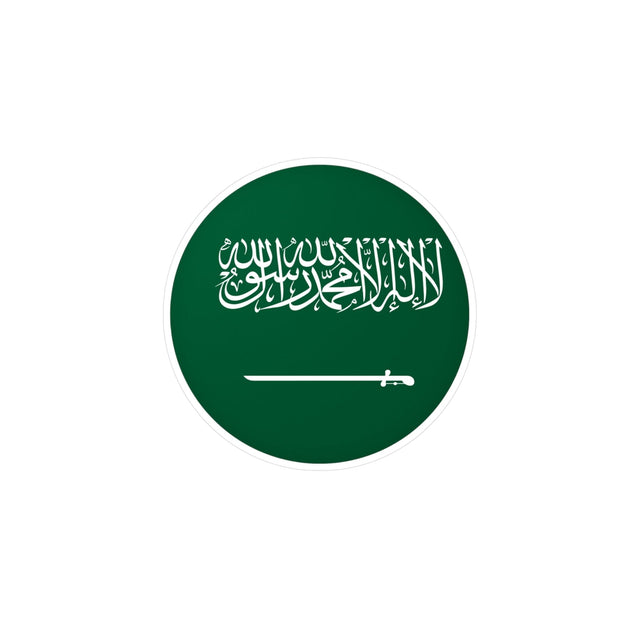 Saudi Arabia Flag Round Sticker in Multiple Sizes - Pixelforma