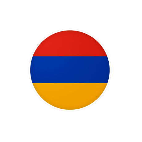Round Flag of Armenia Sticker in Multiple Sizes - Pixelforma