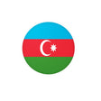Azerbaijan Flag Round Sticker in Multiple Sizes - Pixelforma