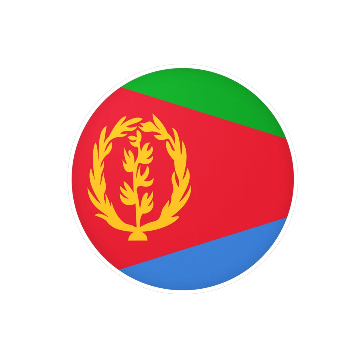 Eritrea Flag Round Sticker in Multiple Sizes - Pixelforma