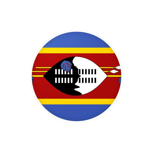 Eswatini Flag Round Sticker in Multiple Sizes - Pixelforma