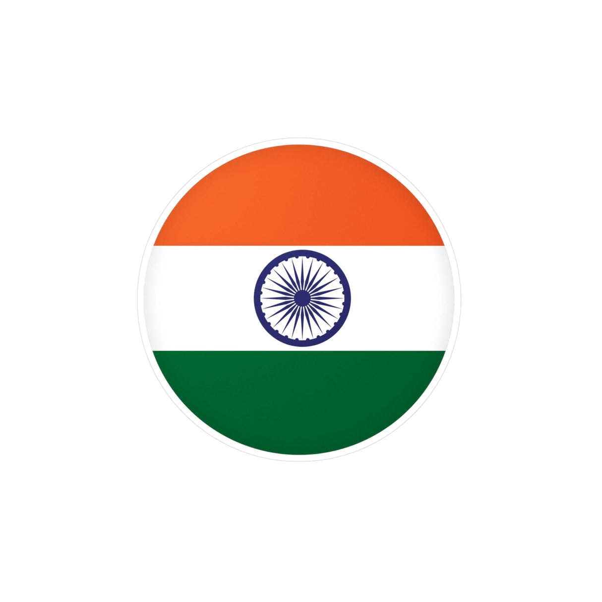 India Flag Round Sticker in Multiple Sizes - Pixelforma